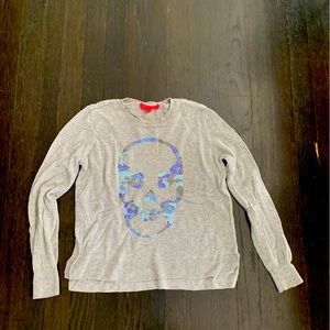 Grey sequence skull sweater